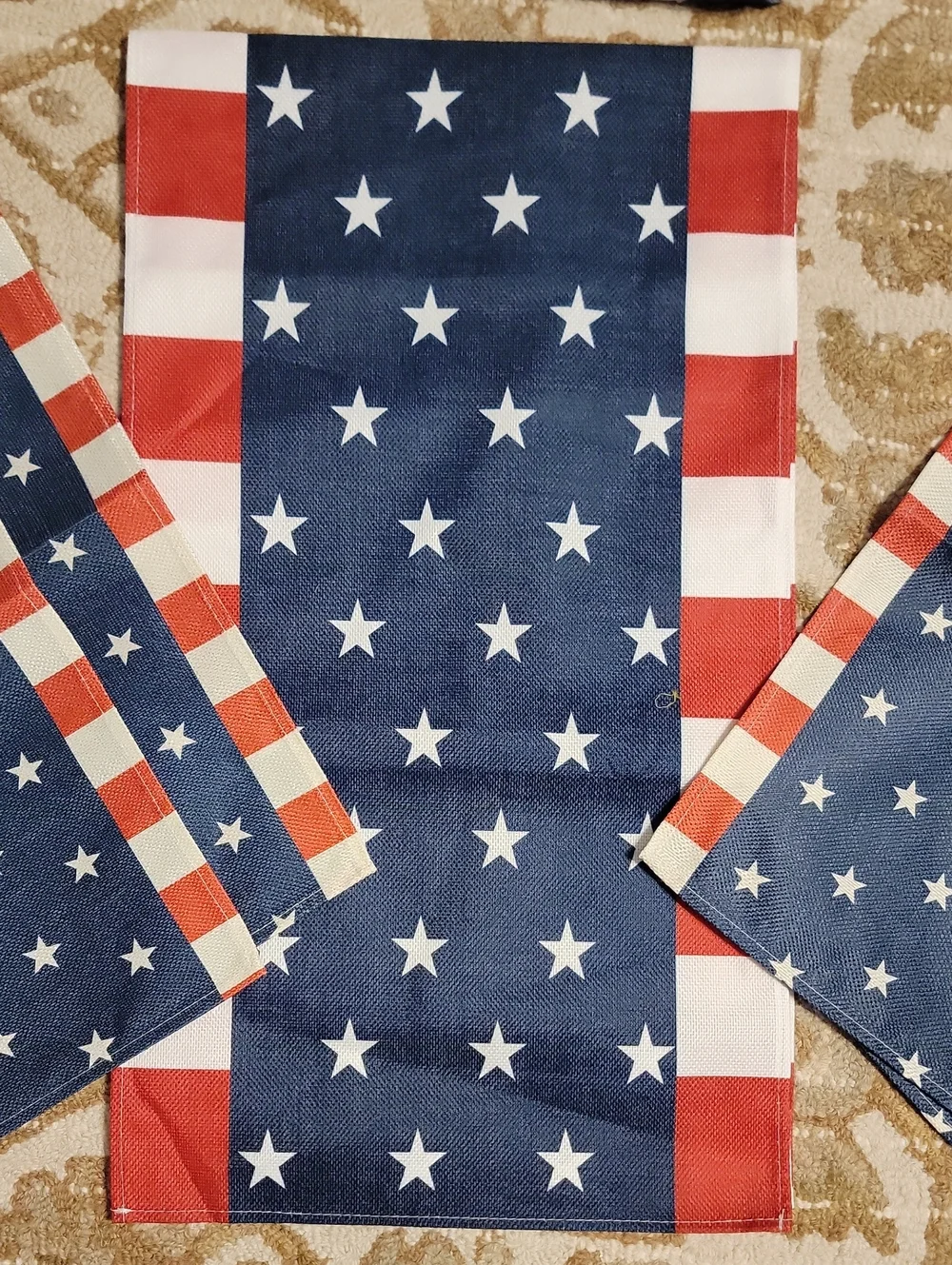 STEAL$$$ Patriotic Star Print Garden Flags - Red, White & Blue SET OF 6